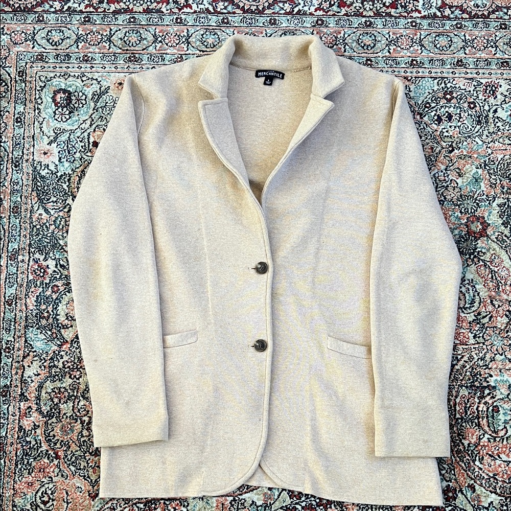 J Crew tan Women's sweater Blazer Sz L